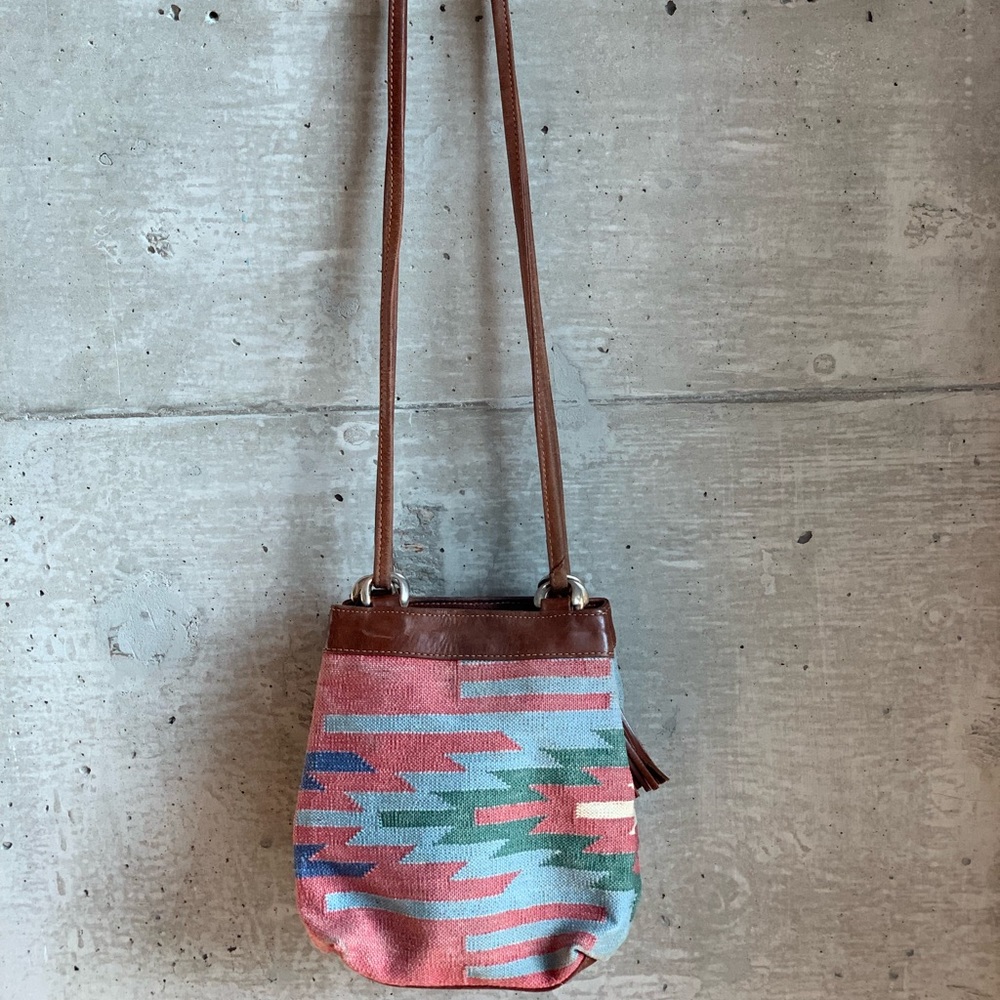 VINTAGE handmade Aztec bucket bag